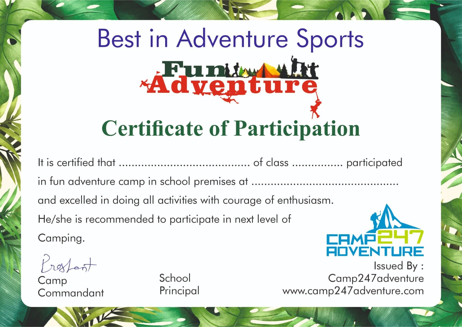 Certificates sample